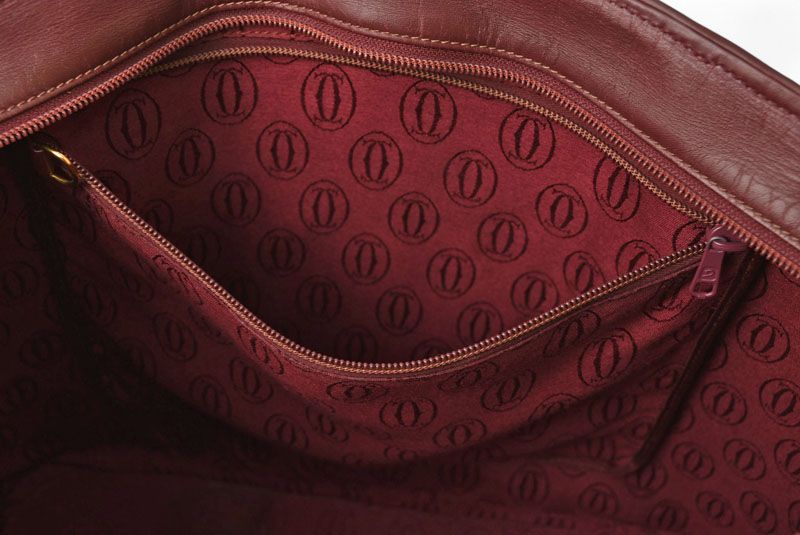 Cartier Tote Bag Must Line Cartier Bag Vintage Leather Bordeaux
