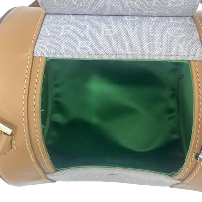 Bvlgari Handbag B-zero1 (bag) Light Gray And Brown Drum Bag Leather