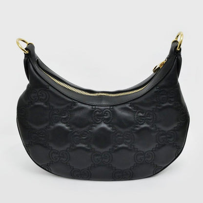 Gucci Ggmatelasse Shoulder Bag 739709 Black Hand Clutch 3WAY Leather