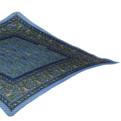 Hermes Scarf Pleated Silk Chasse en Inde Indian Hunting Blue — view 4