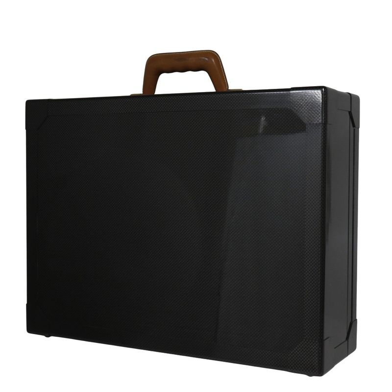 Hermes Espace GM Attache Case Carbon And Leather Black N456/500 Unisex Trunk