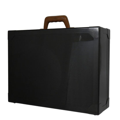 Hermes Espace GM Attache Case Carbon And Leather Black N456/500 Unisex Trunk