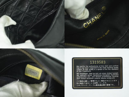 Authentic Chanel Coco Mark Matelasse Tassel Chain Shoulder Bag Lambskin Leather