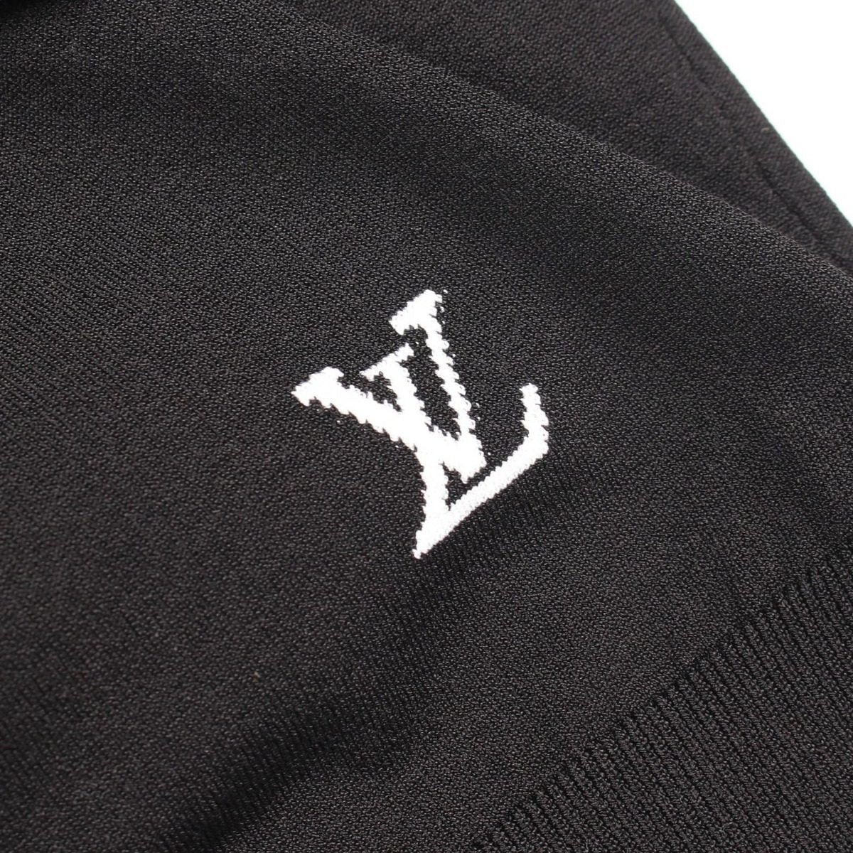 Louis Vuitton Knit Chain Detail Shoulder Zip High Neck Black Rayon Sweater — view 10