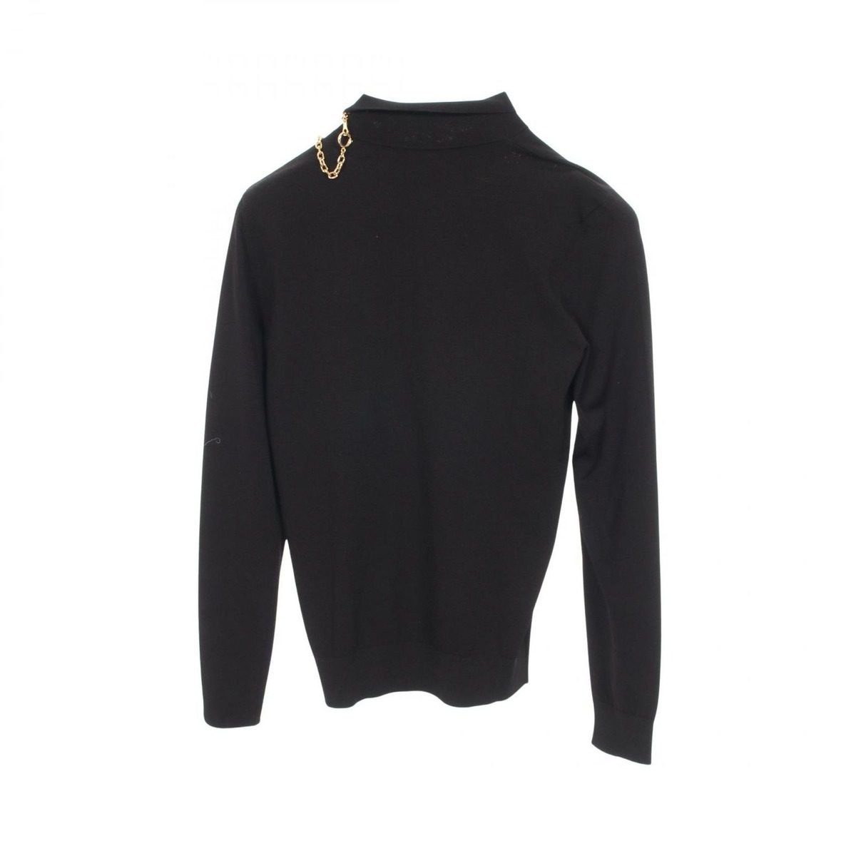 Louis Vuitton Knit Chain Detail Shoulder Zip High Neck Black Rayon Sweater — view 2