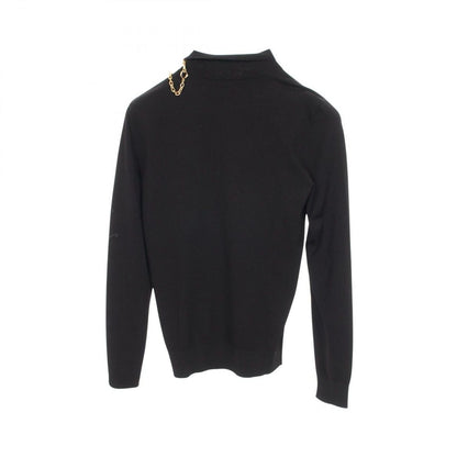 Louis Vuitton Knit Chain Detail Shoulder Zip High Neck Black Rayon Sweater — view 2