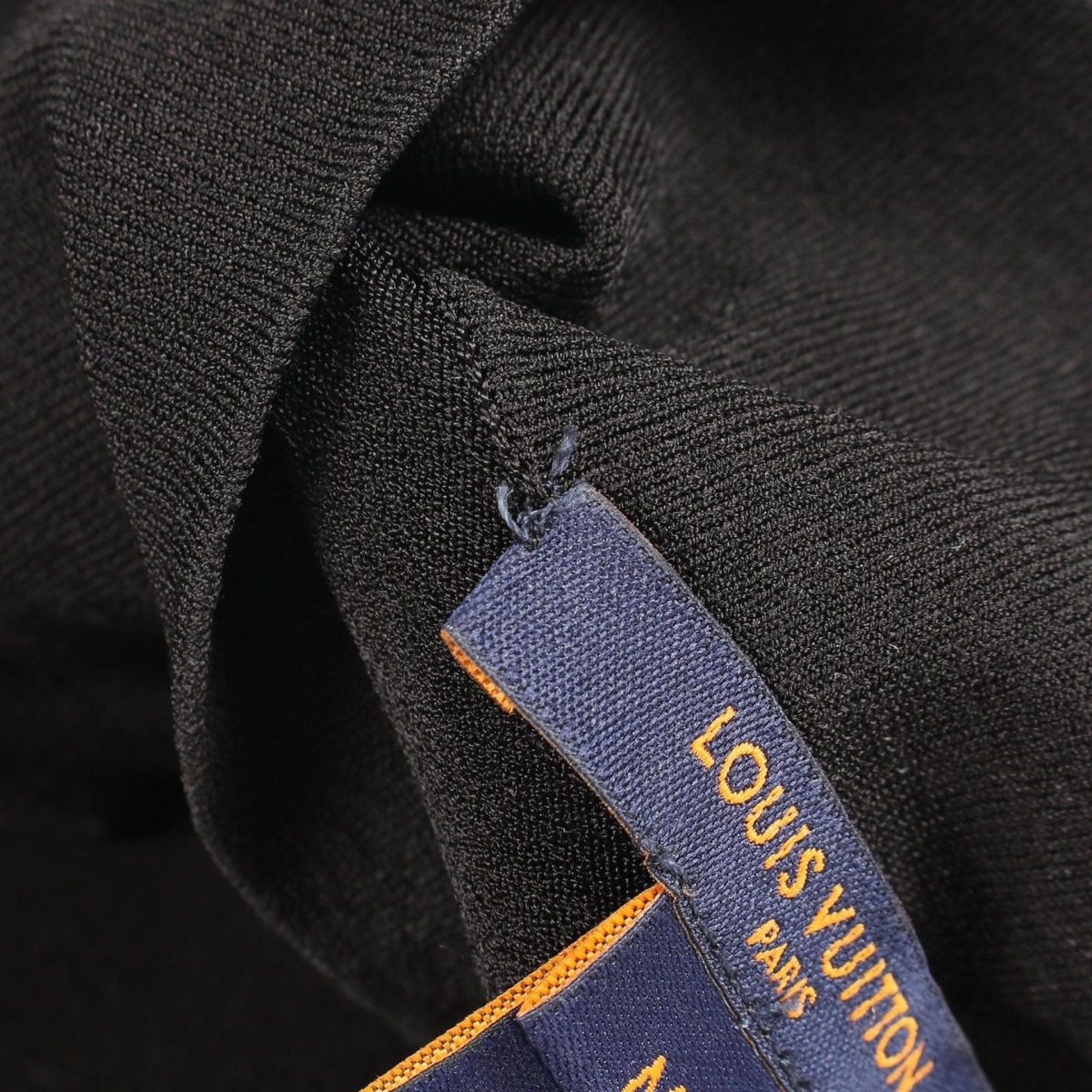 Louis Vuitton Knit Chain Detail Shoulder Zip High Neck Black Rayon Sweater — view 5