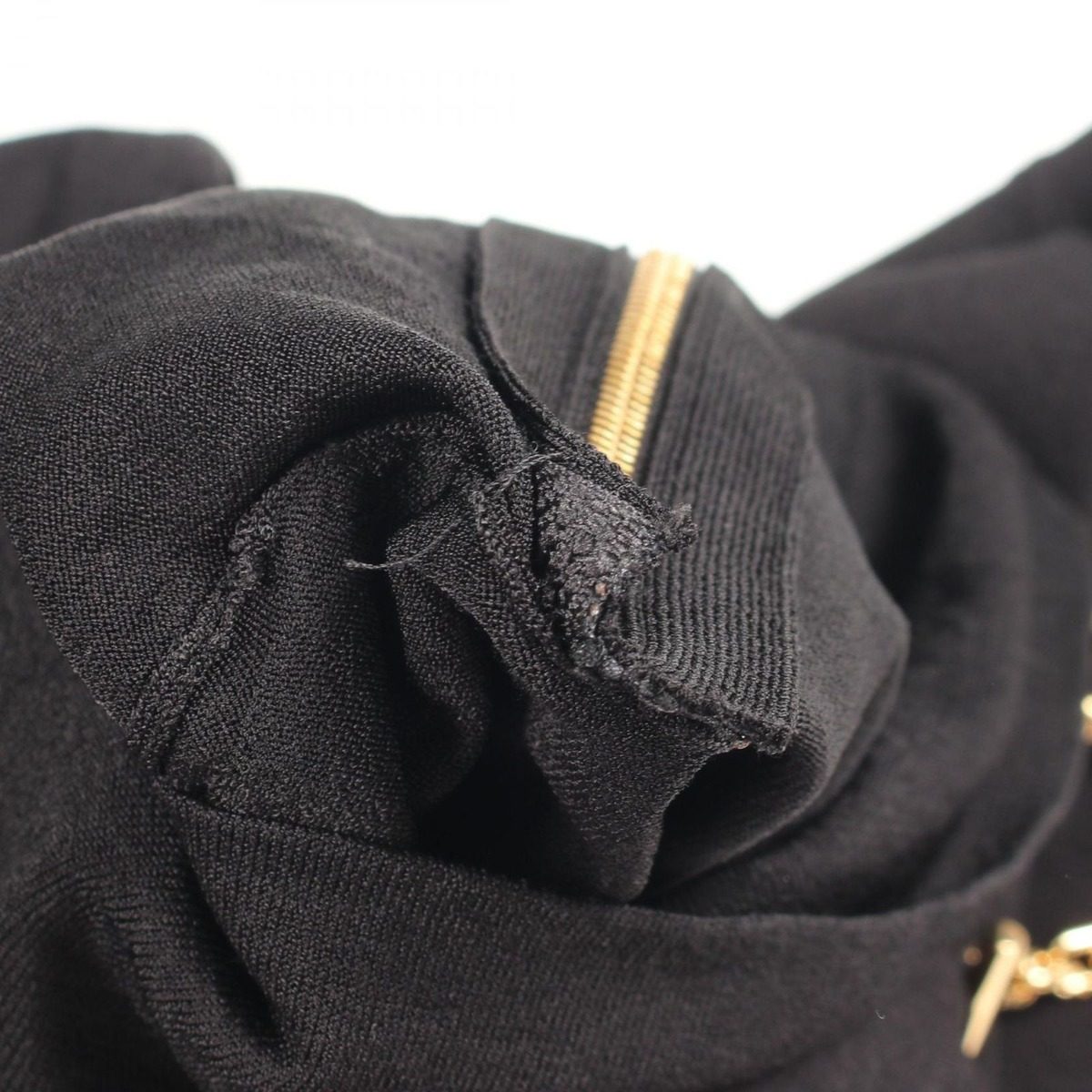Louis Vuitton Knit Chain Detail Shoulder Zip High Neck Black Rayon Sweater — view 7