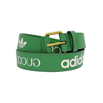 Gucci Adidas Belt Green Gold Hardware 95 cm