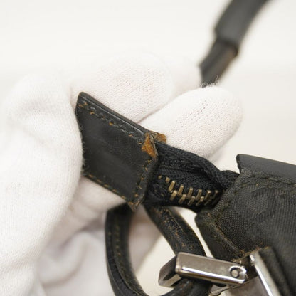 Gucci Shoulder Bag GG Nylon 001 3766 Nylon Black Silver Hardware Women