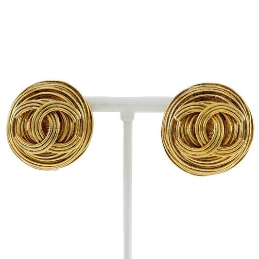 Chanel Coco Mark Vintage Gold Plated 94 a 26.0 g Earrings
