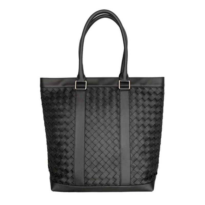 Bottega Veneta Tote Bag Intrecciato Leather Black Silver Hardware Bottega Veneta