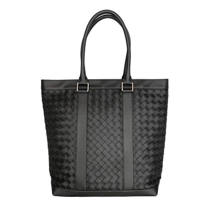 Bottega Veneta Tote Bag Intrecciato Leather Black Silver Hardware Bottega Veneta