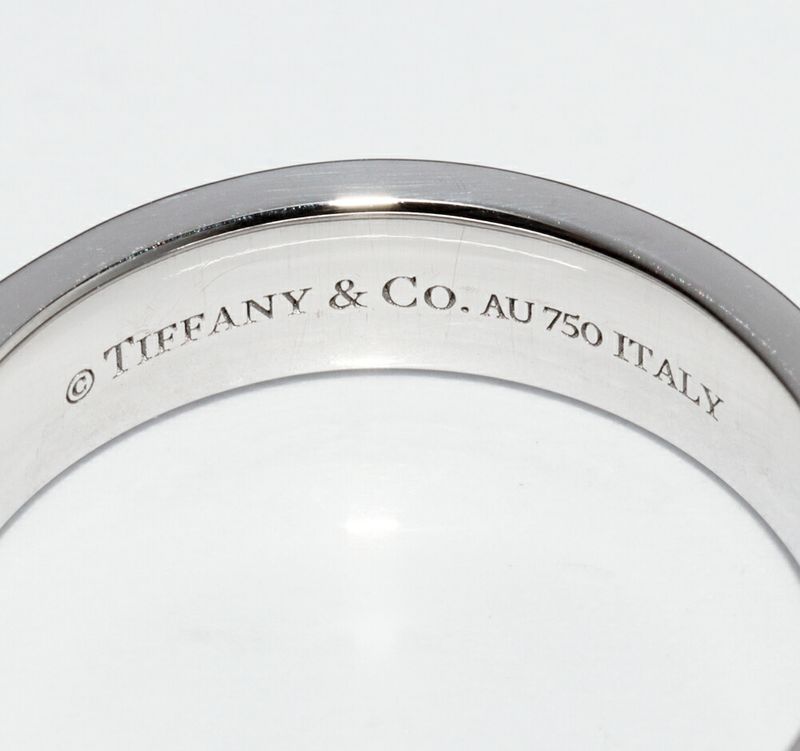 Tiffany & Co Ring 18K White Gold Diamond 040ct TTWO Narrow Ring Full Diamond