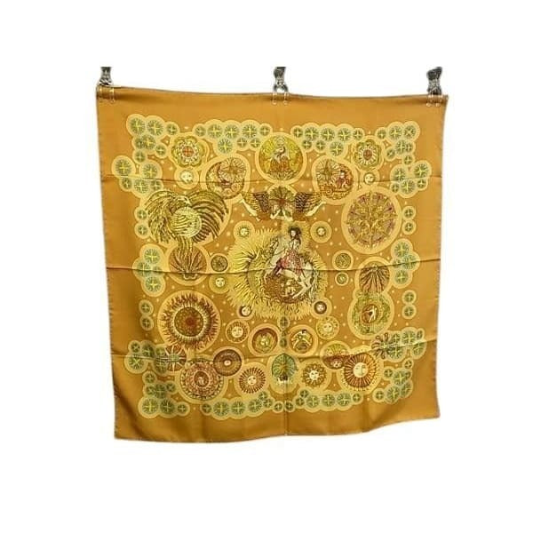 Hermes Scarf Carre 90 Multicolor 100% Silk LE ROY Soleil Sun King