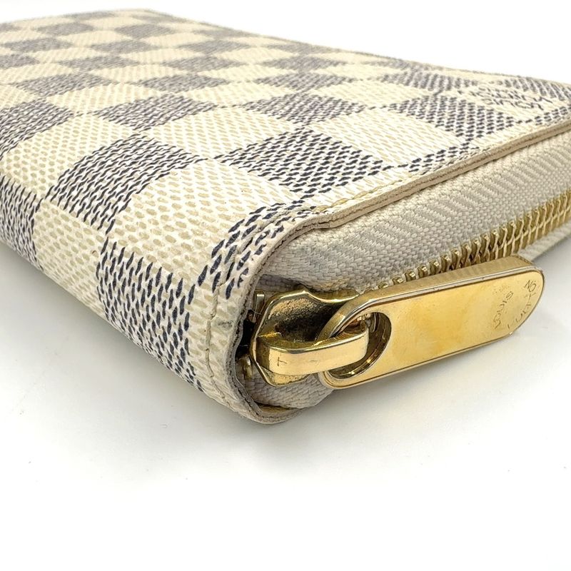 Louis Vuitton Zippy Wallet Damier Azure Damier Azure PVC White Round Zipper