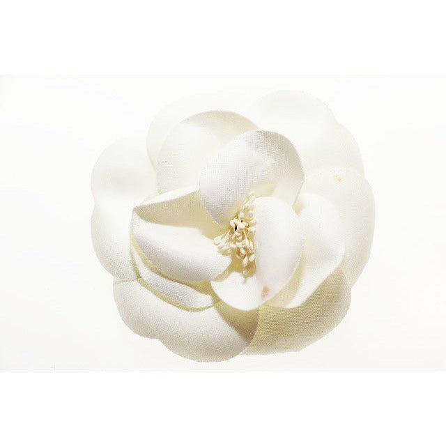 Chanel Camellia Corsage Brooch White