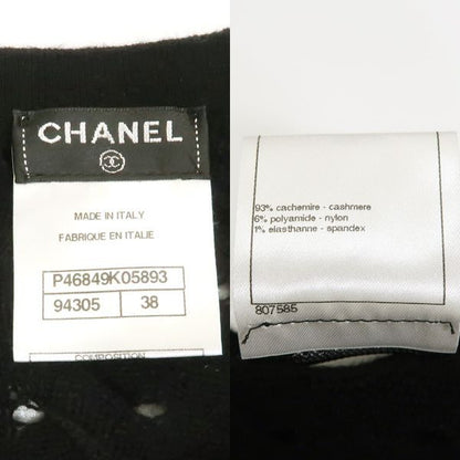 Chanel Knit Dress P46849 Cashmere Blend #38 Mini Length Black Chanel