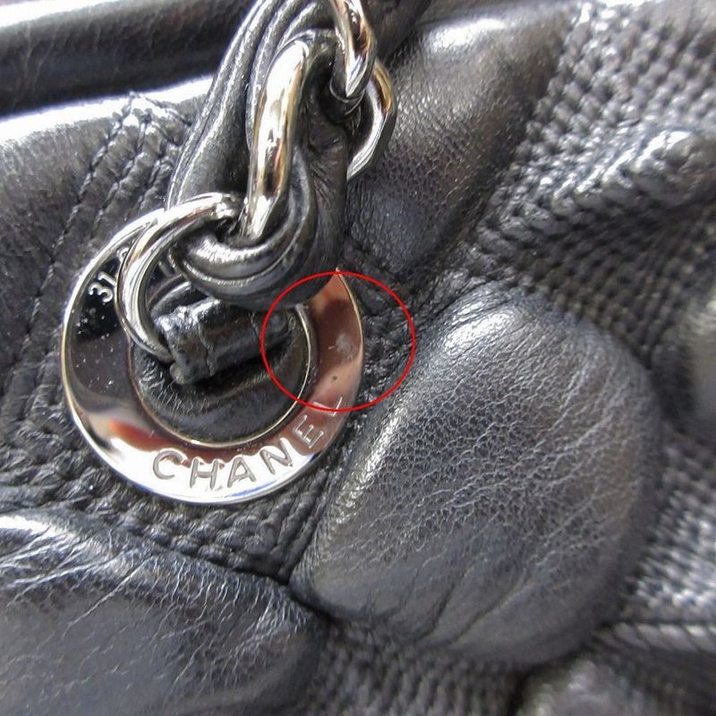 Chanel Matelasse Coco Charm Double Chain Bubble Quilted Leather Shoulder Bag