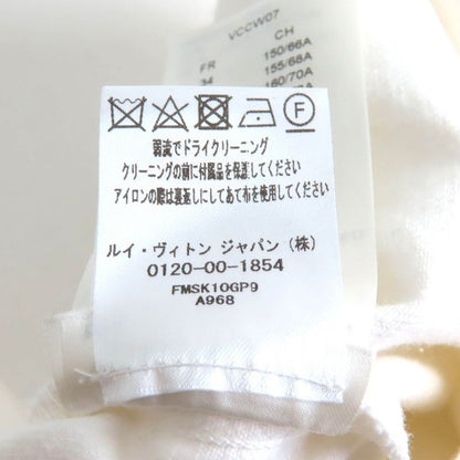 Louis Vuitton 100% Cotton Monogram Ribbon With Logo Button Front Slit White