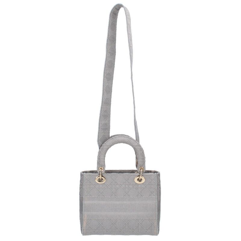 Christian Dior M0565orey Lady Dior D-lite Medium Cannage Canvas Handbag Women