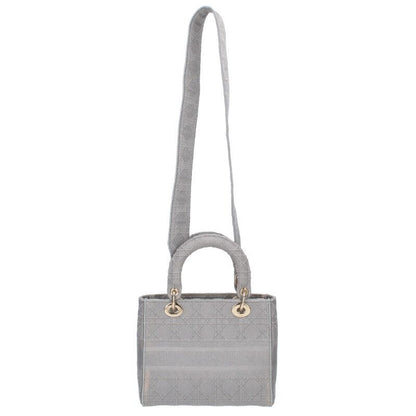 Christian Dior M0565orey Lady Dior D-lite Medium Cannage Canvas Handbag Women