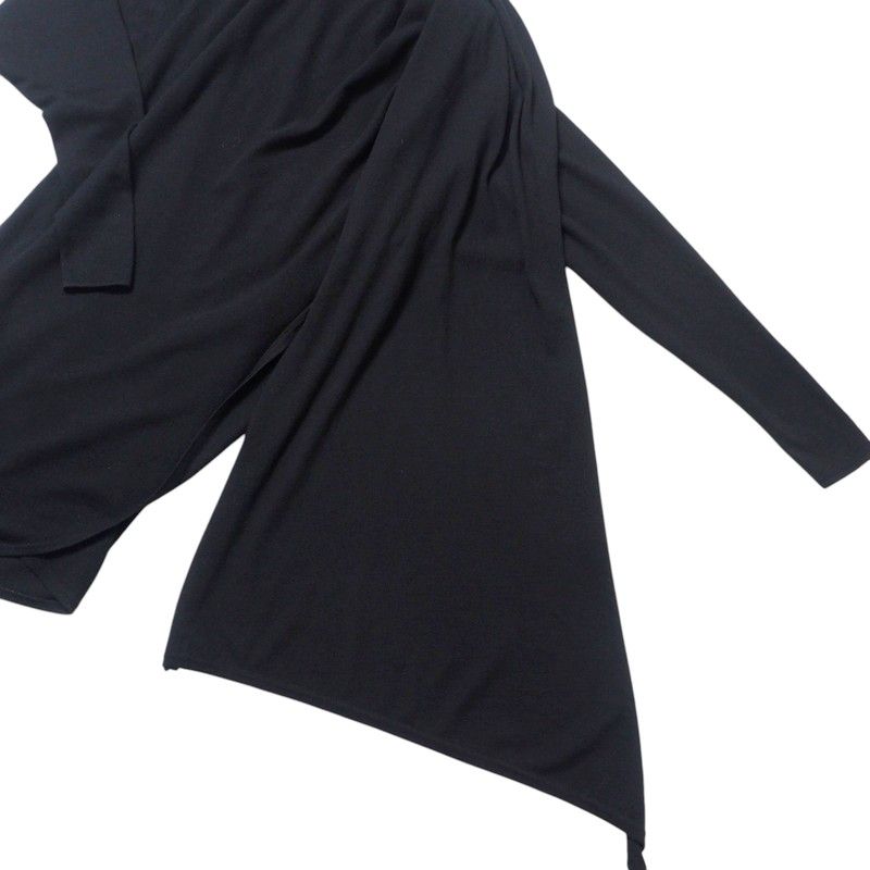 2023Saint Laurent Paris Dress Size S (160 84Y) Knit Dress Draped Wool Black