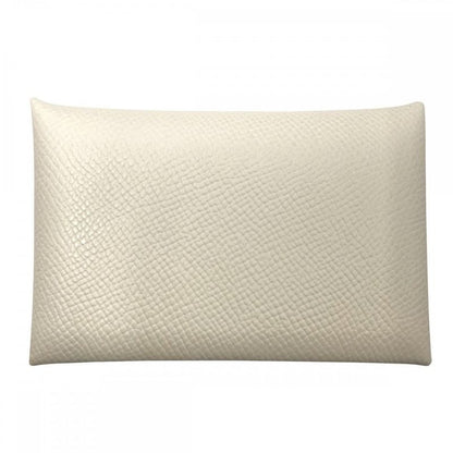 Hermes Card Case Calvi Business Holder Ivory Small