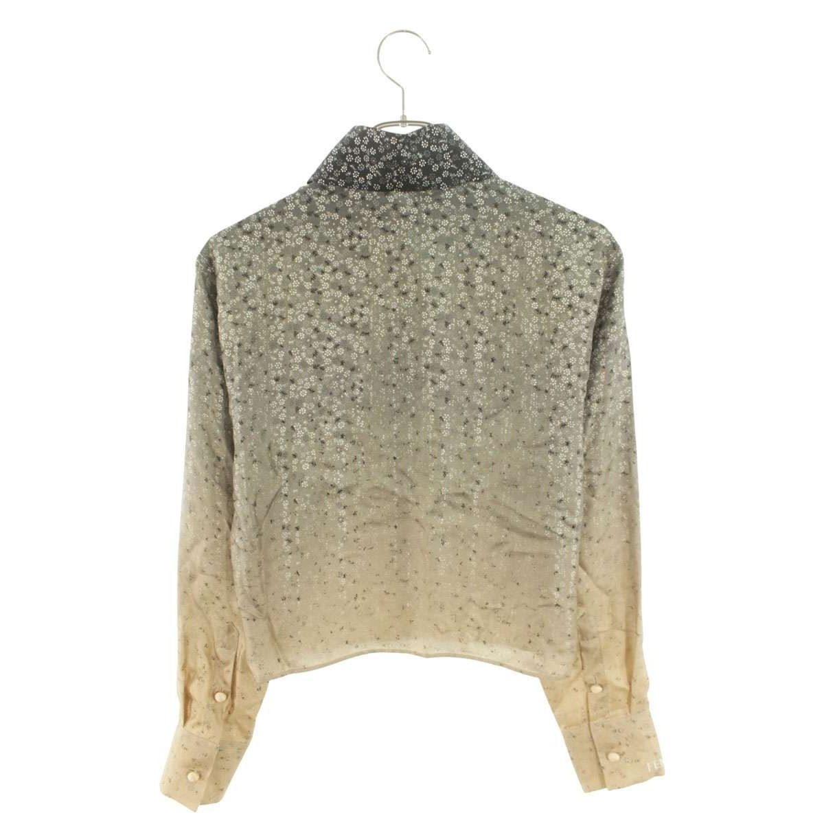 Fendi All Over Pattern Silk Long Sleeve Shirt 40 — view 2