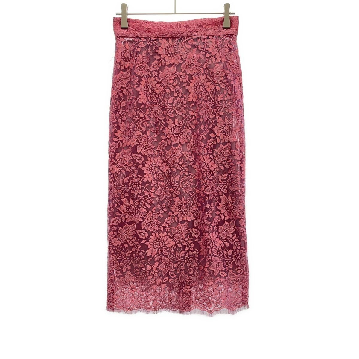 Dolce & Gabbana Lame Lace Mesh Skirt Pink 36