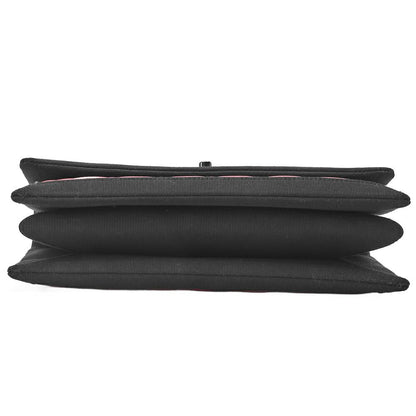 Chanel Matelasse Chain Shoulder Lambskin And Nylon Red And Black (black