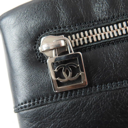 Chanel CC Coco Cocoon Leather Engineer Boots Short Black 37 — view 8
