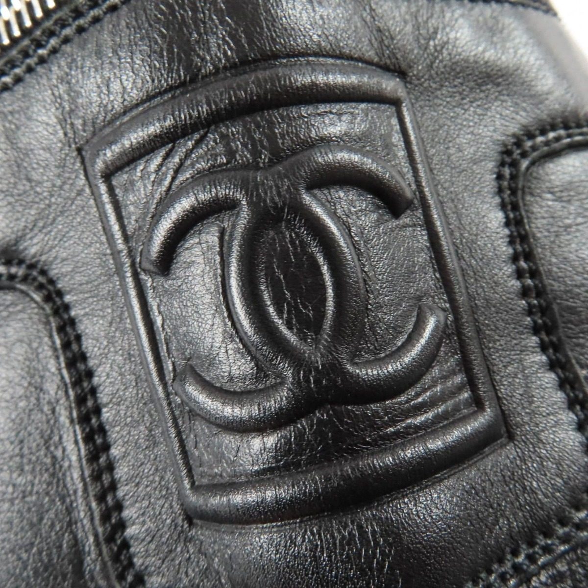 Chanel CC Coco Cocoon Leather Engineer Boots Short Black 37 — view 9