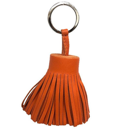 Hermes Carmen Key Holder Ring Fringe Charm Orange