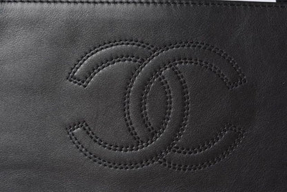 Chanel Shoulder Bag Tote Bag A4 Chanel Coco Mark Lamb Leather Black