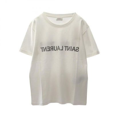 Saint Laurent Paris Short Sleeve T-Shirt Reverse Logo White Cotton