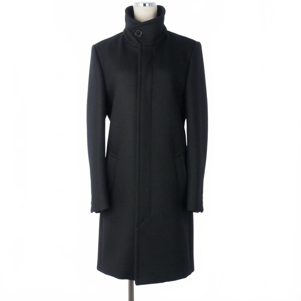 Saint Laurent Paris Wool Long Coat Fabric 34 Black