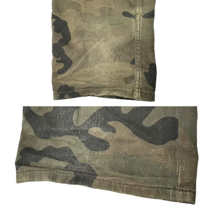 Supreme X Louis Vuitton 17aw Jacquard Denim 5-Pocket Jean Camo Pants Khaki