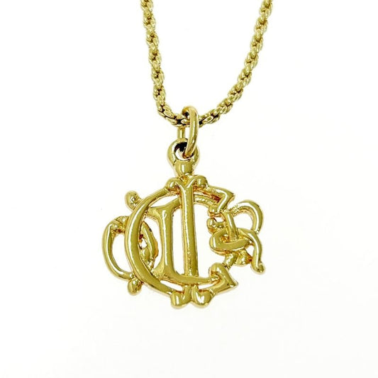 Christian Dior GP Emblem Necklace Gold