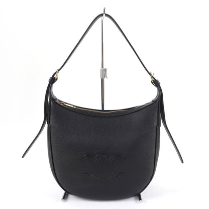 Celine Cuir Triomphe Eloise Small Leather 2-Way Shoulder Bag Black — view 4