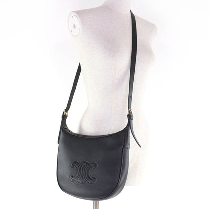 Celine Cuir Triomphe Eloise Small Leather 2-Way Shoulder Bag Black — view 10