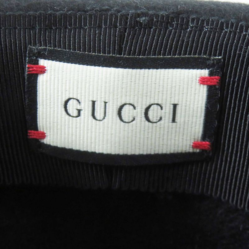 Gucci Rabbit Felt Wide Brim Hat Black Dark Navy XL 60 Genuine