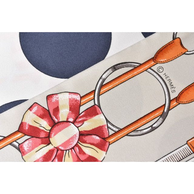 Hermes Scarf Dot Blue White — view 3