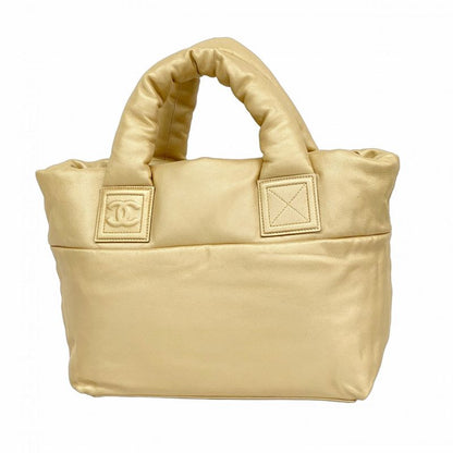 Chanel Tote Bag Coco Cocoon Leather Beige Gold Hardware Women's