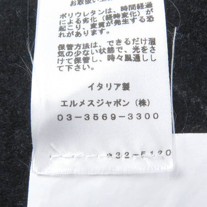 Hermes 23AW Cashmere Blend Windowpane Padded Double Breasted Coat Patted Coat