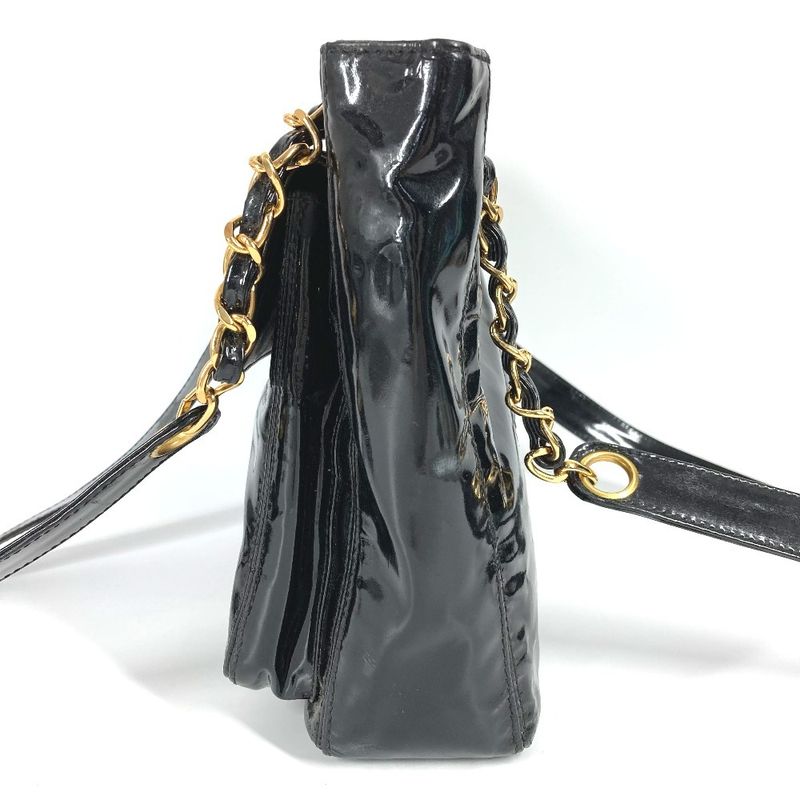 Chanel Shoulder Bag CC Coco Logo A08036 Enamel Black