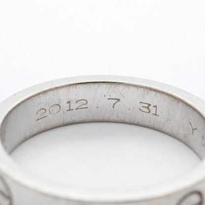 Cartier Ring Mini Love 1PD 18K White Gold White Togo Old Diamond #50 Ladies