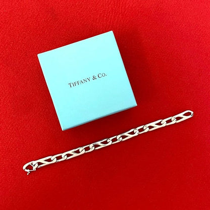 Tiffany & Co Clip Shape Link Chain Silver 925 Bracelet Bangle