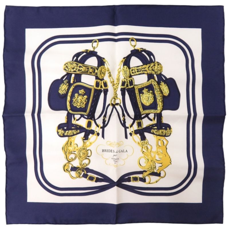 Hermes Pocket Chiff Carre 45 Petit Brides De Gala Silk Multicolor Scarf