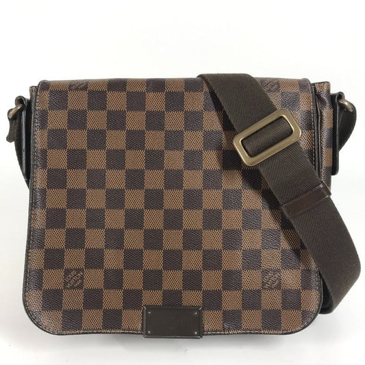 Louis Vuitton Shoulder Bag District PM Damier Canvas Ebene Brown
